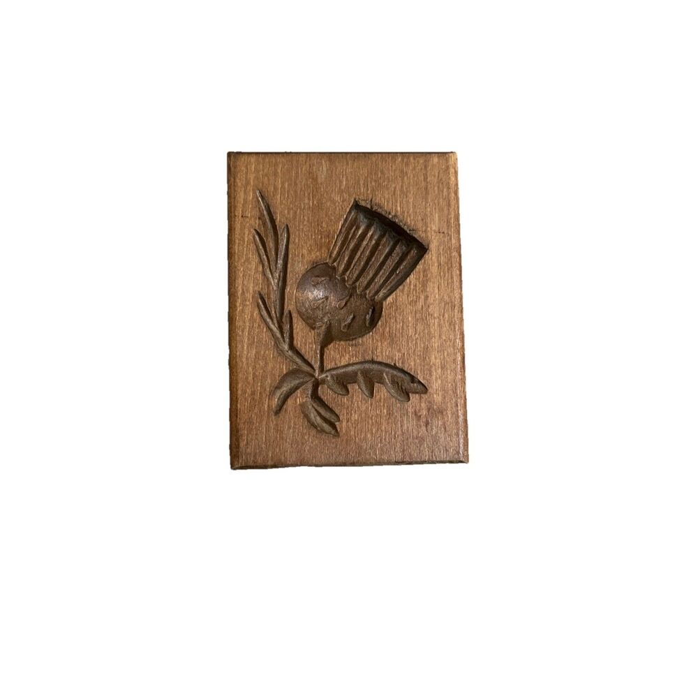 DD Dillon Scottish Thorn Springerle Butter Cookie Mold Wooden Thistlewood Flower
